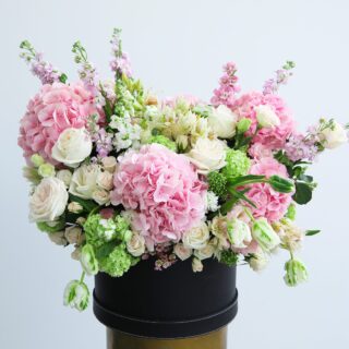 Pastel Blooms with Box by Black Tulip Flowers