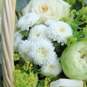 Peace and Abundance flower basket by Black Tulip Flowers