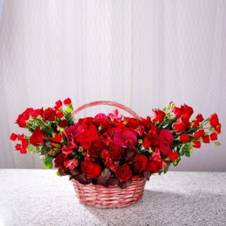 Power of Love flower basket by Black Tulip Flowers