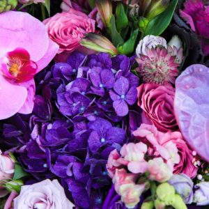 Purple Royalty flower bouquet composed with of purple flowers.