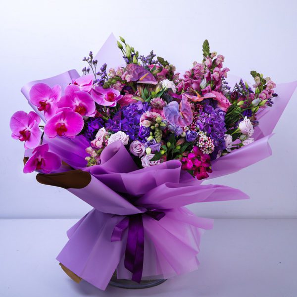 Purple Royalty flower bouquet composed with of purple flowers.