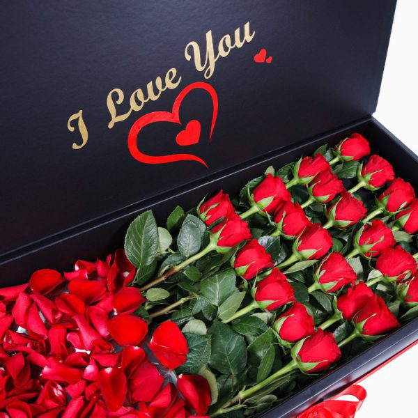 Say It Romantically flower box by Black Tulip Flowers