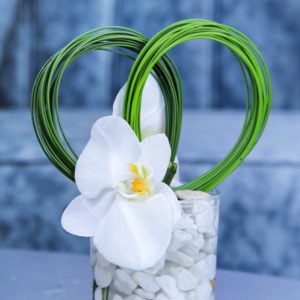 Scenic Centerpiece made with of Phalaenopsis White flower.