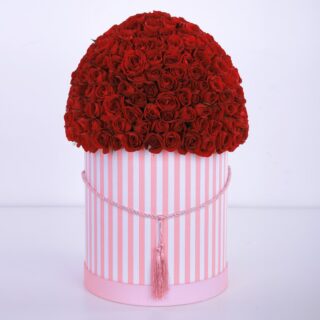 Sparkling Red flower box by Black Tulip Flowers