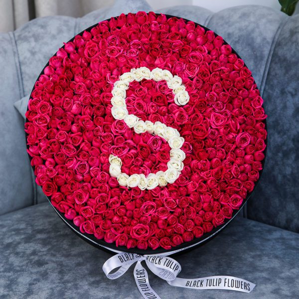 Spectacular Round Arrangement by Black Tulip Flowers