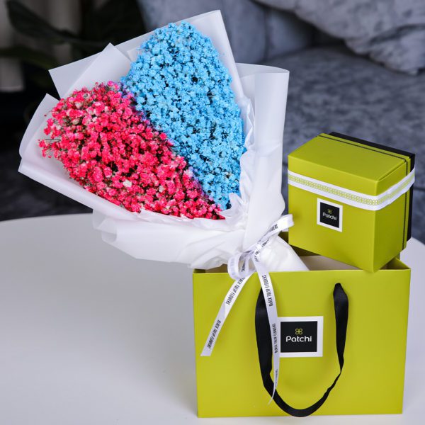 Twin Majestic with Patchi by Black Tulip Flowers