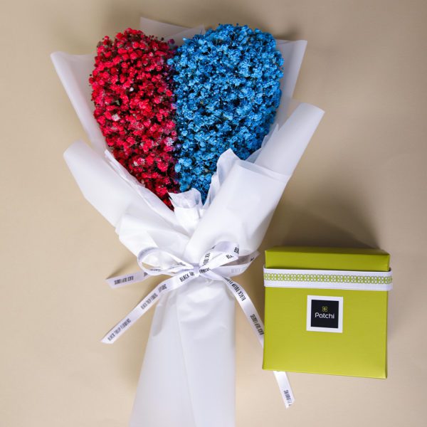 Twin Majestic with Patchi by Black Tulip Flowers