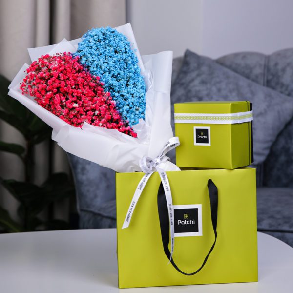 Twin Majestic with Patchi by Black Tulip Flowers