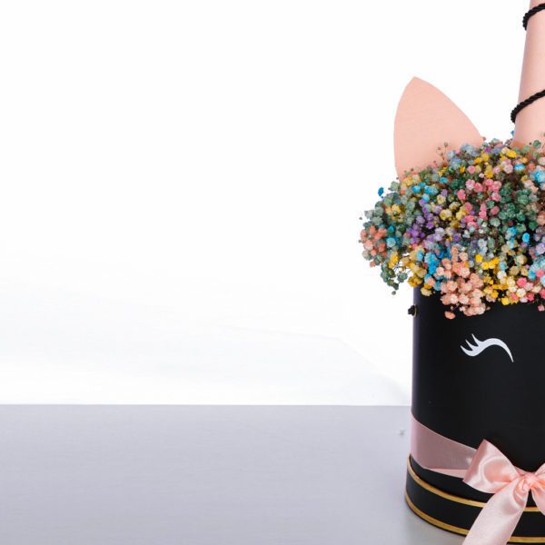 Unicorn Rainbow flower box by Black Tulip Flowers.