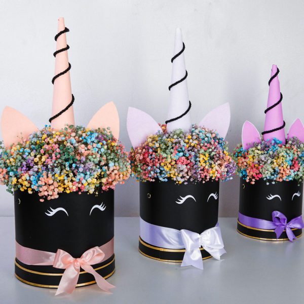 Unicorn Trio flower box by Black Tulip Flowers