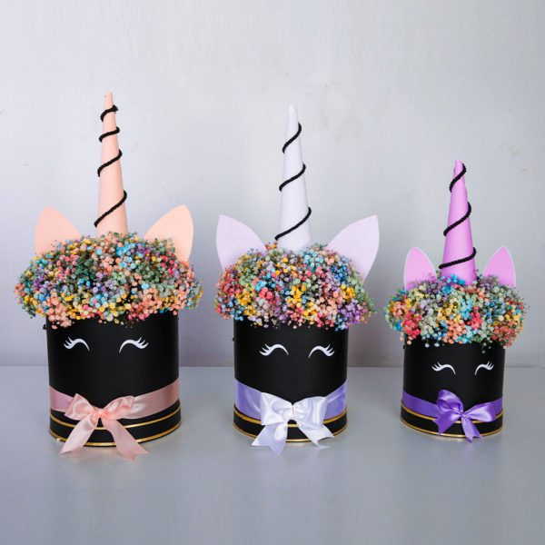 Unicorn Trio flower box by Black Tulip Flowers