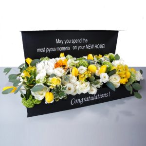 Welcome Home flower box by Black Tulip Flowers