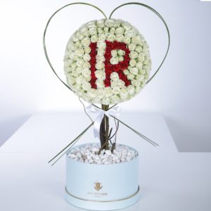 White Couple Bouquet by Black Tulip Flowers