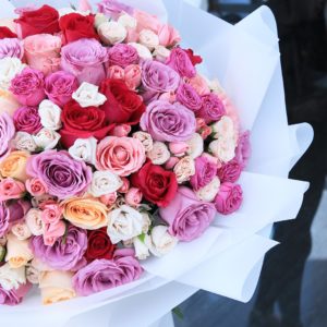 White and Mixed Emotion bouquet by Black Tulip Flowers
