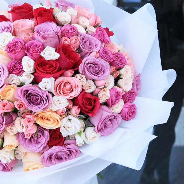 White and Mixed Emotion bouquet by Black Tulip Flowers