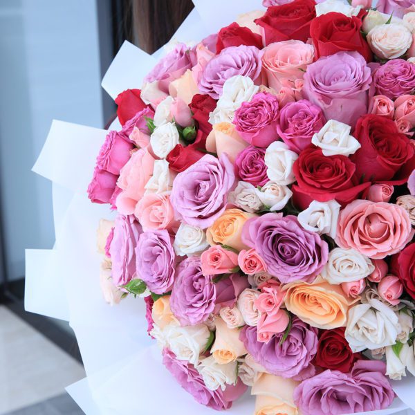 White and Mixed Emotion bouquet by Black Tulip Flowers