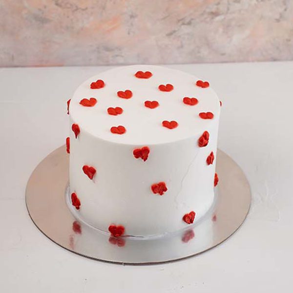 White Cakes with Hearts