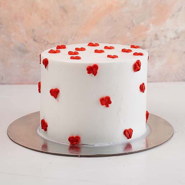 White Cakes with Hearts