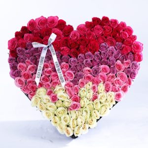 Luscious Heart Arrangement by Black Tulip Flowers