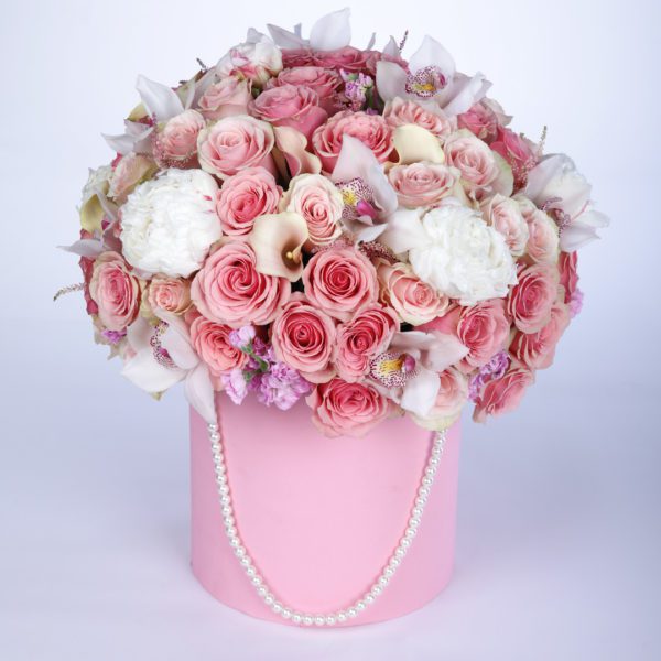 Modish Combination by Black Tulip Flowers