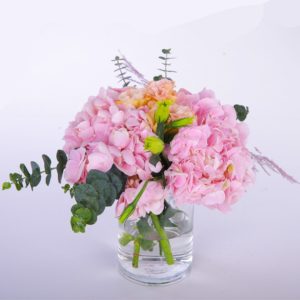 Pink Centerpiece flower arrangement by Black Tulip Flowers