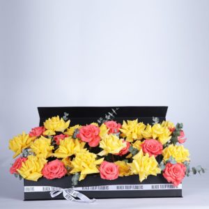 Sweet and Happy Surprise flower box by Black Tulip Flowers