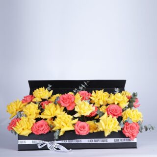 Sweet and Happy Surprise flower box by Black Tulip Flowers
