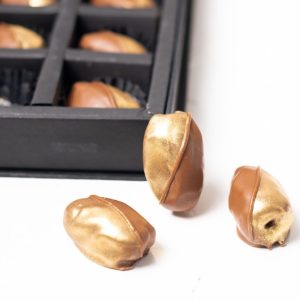 Milk chocolate and Gold Coated Dates