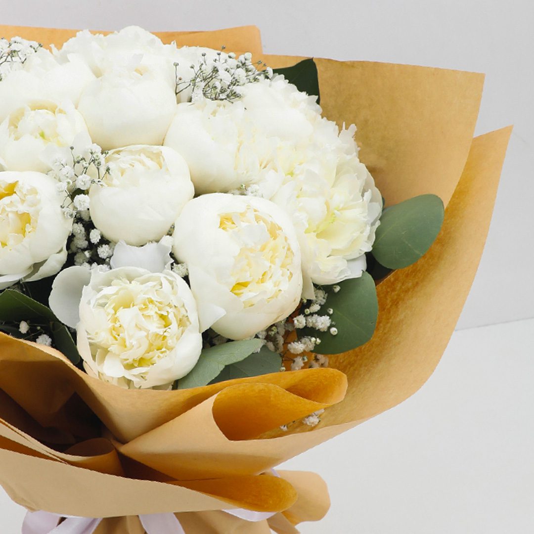 White sales peony bouquet