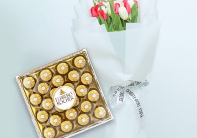 Eid Vibrant Tulips with Ferrero Rocher