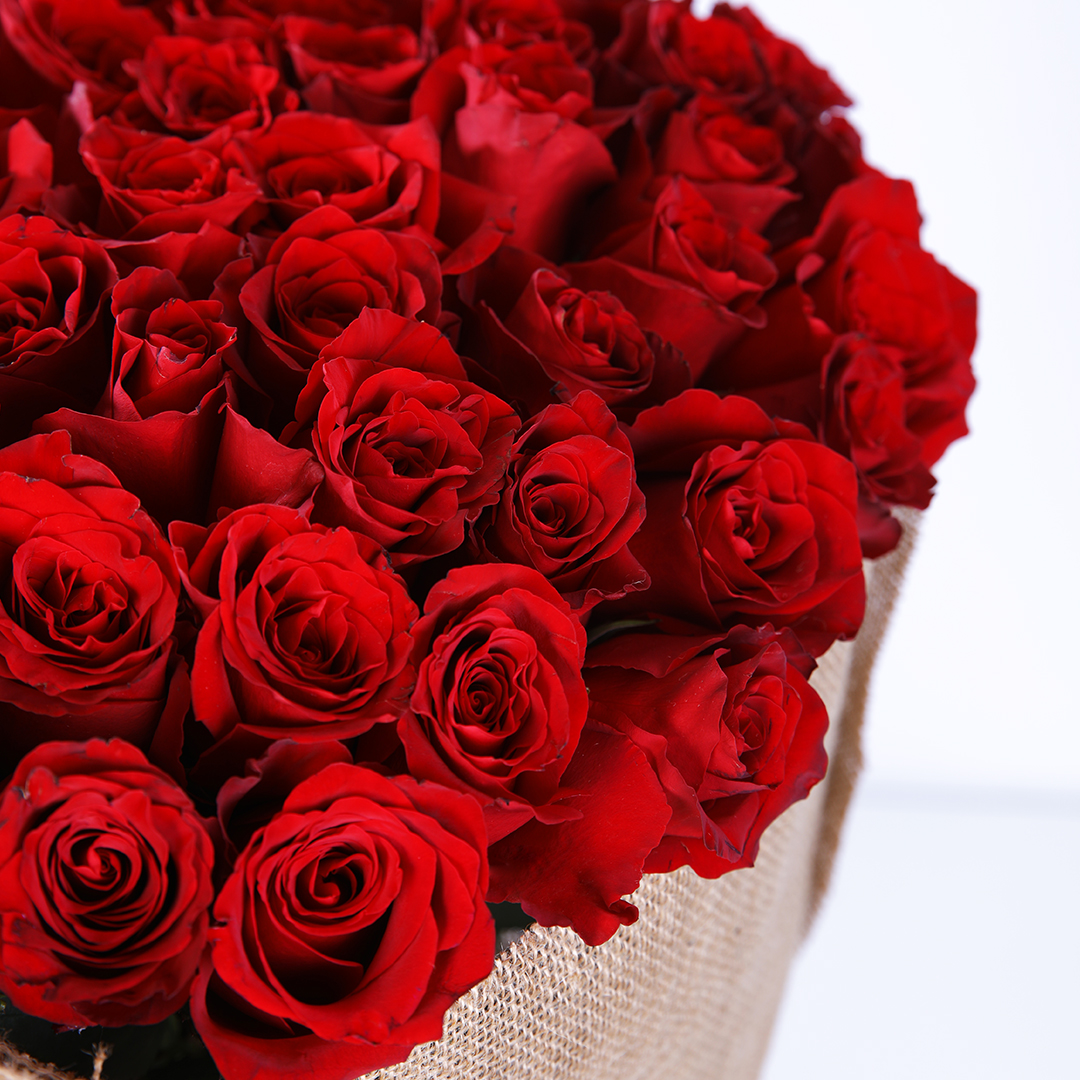Deep Red Roses Event Enchanting Deep Red Rose Bouquet | Order Red Roses Online in UAE
