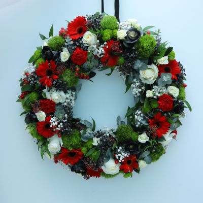 UAE06 Floral Wreath inspired by UAE flag colors