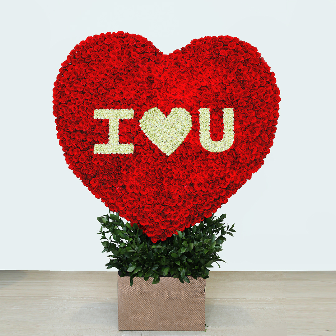 Custom Heart-Shaped Roses | Personalized Rose Arrangement