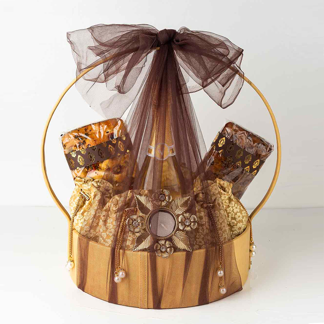 Festive Gift Basket with Delicacies Chocolate Dates, NonAlcoholic
