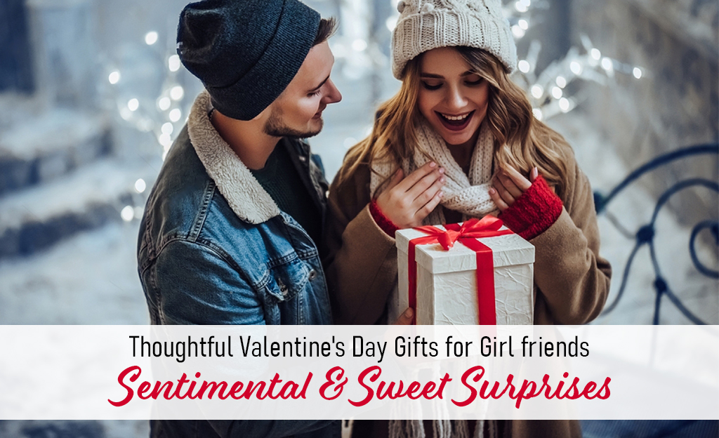 A collection of thoughtful Valentine's Day gifts, including cards, chocolates, and personalized items for friends.