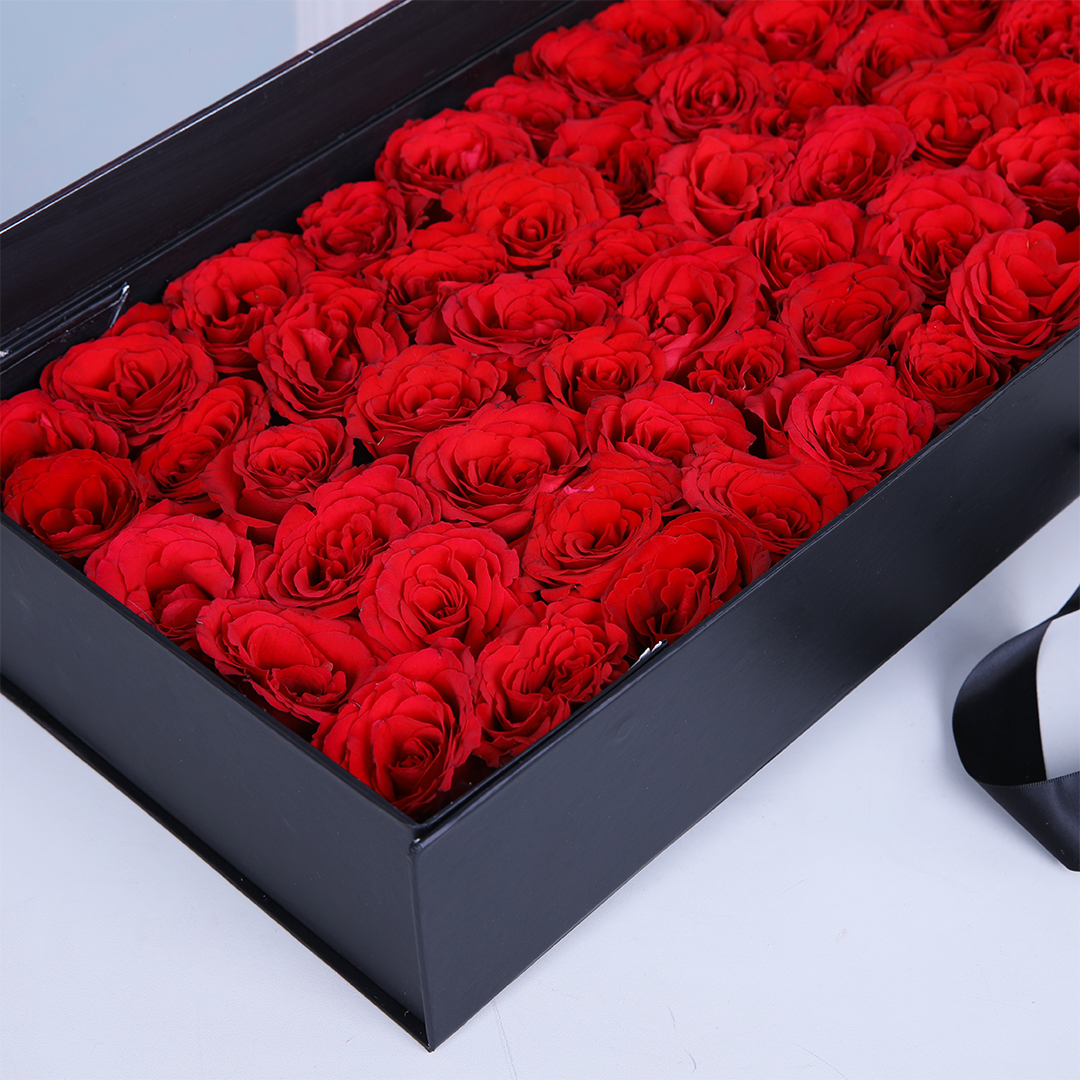 Red Roses Box Delivery Luxury and Long Red Rose Box | Romantic Floral Gift