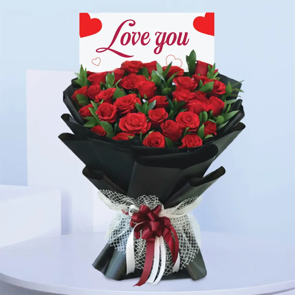 Love You Red Rose Bouquet