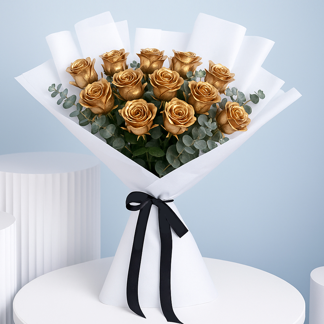 Golden Roses | Luxury Bouquet Online