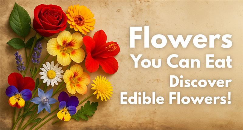Fresh colorful edible flowers for cooking and garnishing.