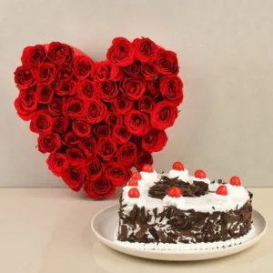 Occasion Based Pairing Guides • Red roses heart shaped cake