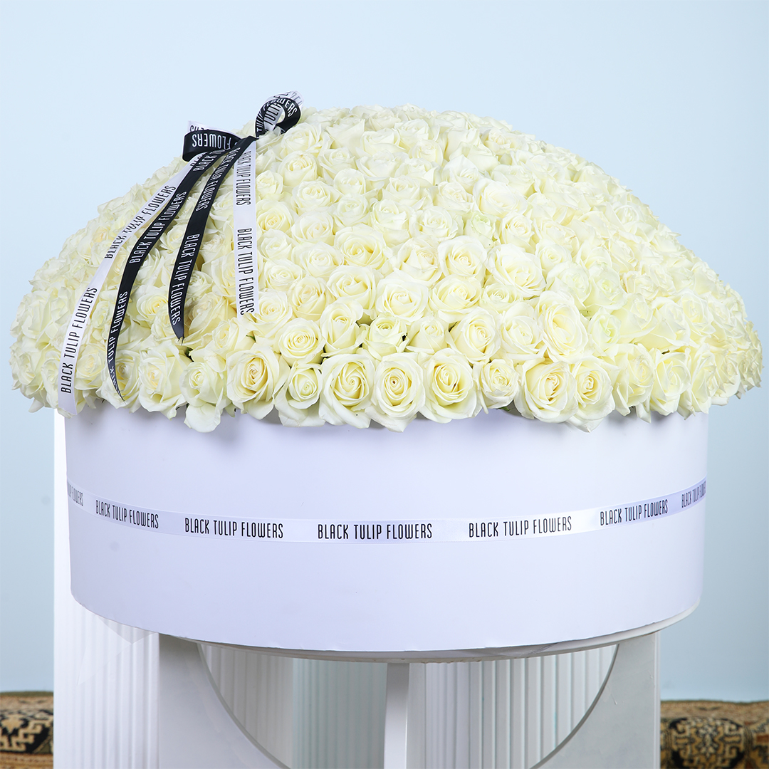 White Roses In Box Grand White Rose Box | Luxury Arrangement