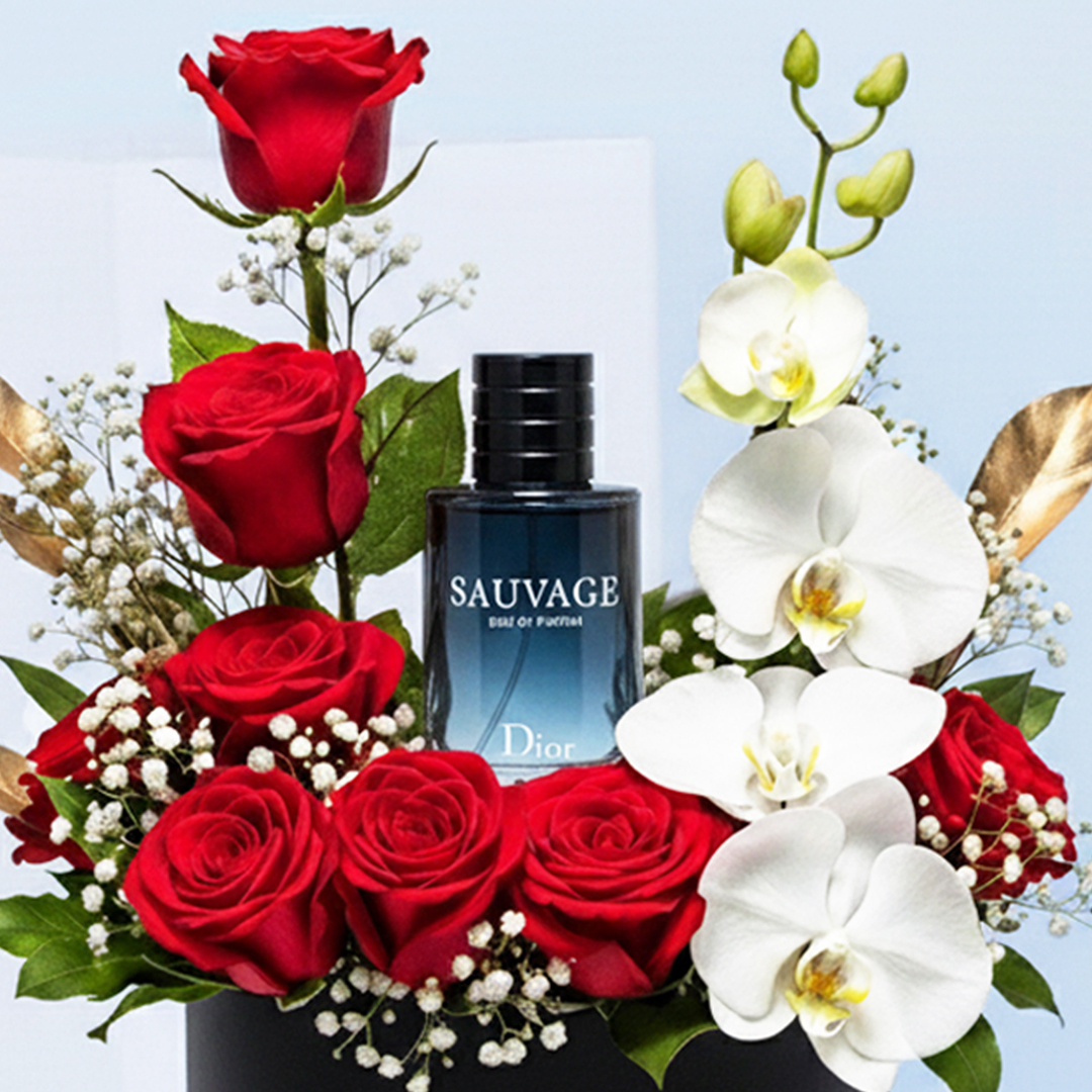 Dior Sauvage | Roses & Orchids Flower Box