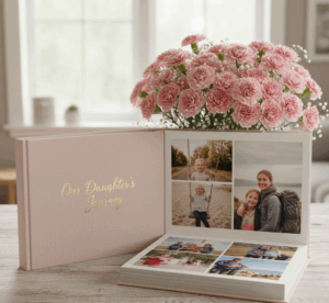 Customized Photo Album with Carnations