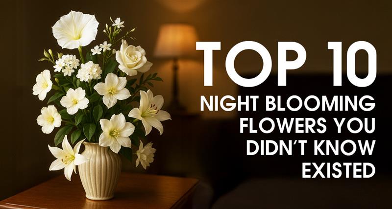 “Top 10 rare and beautiful night-blooming flowers that bloom after sunset, showcasing unique fragrance and charm.”