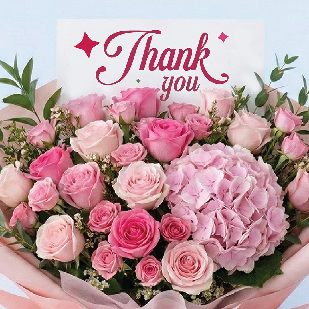Thank You Pink Bouquet | Rose & Hydrangea Flowers