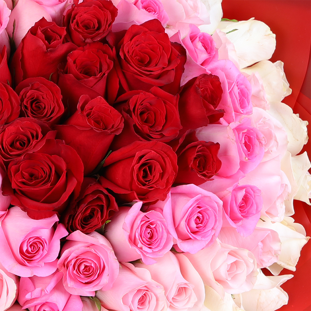 Heart Center Roses Heart Rose Bouquet | Red & Pink Roses for Valentine’s Day