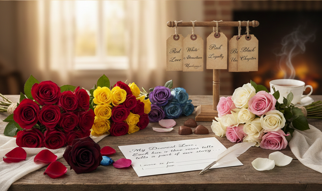 ow to pick the right rose colours for Valentine’s Day based on relationship meaning and emotions