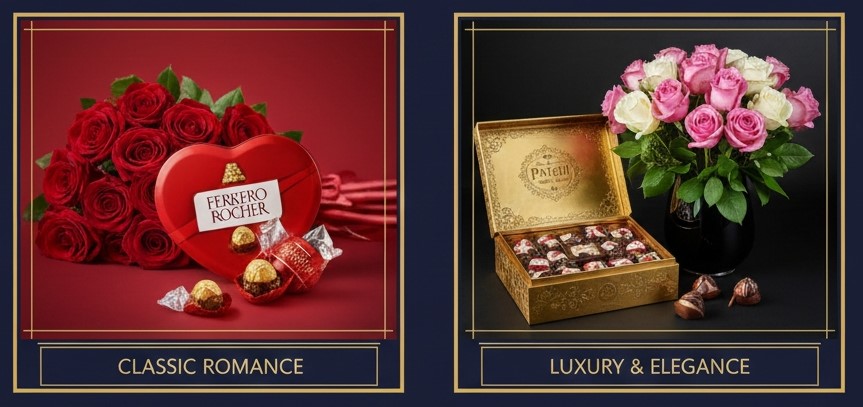Best-selling Valentine combos in the UAE (chocolates with flowers)
