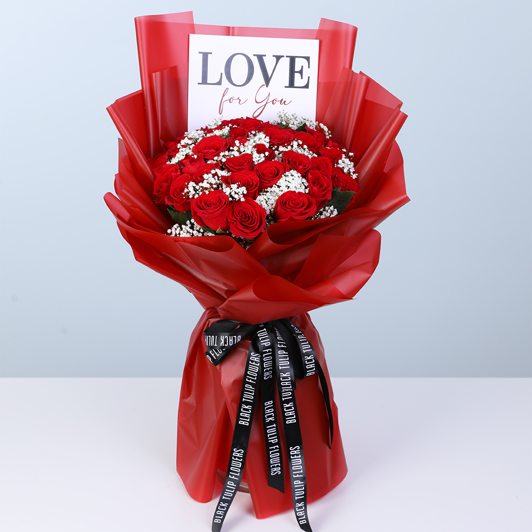 Classic Red Rose Bouquet | Love Note Bouquet