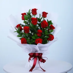 3. Romantic 12 Red Roses Bouquet